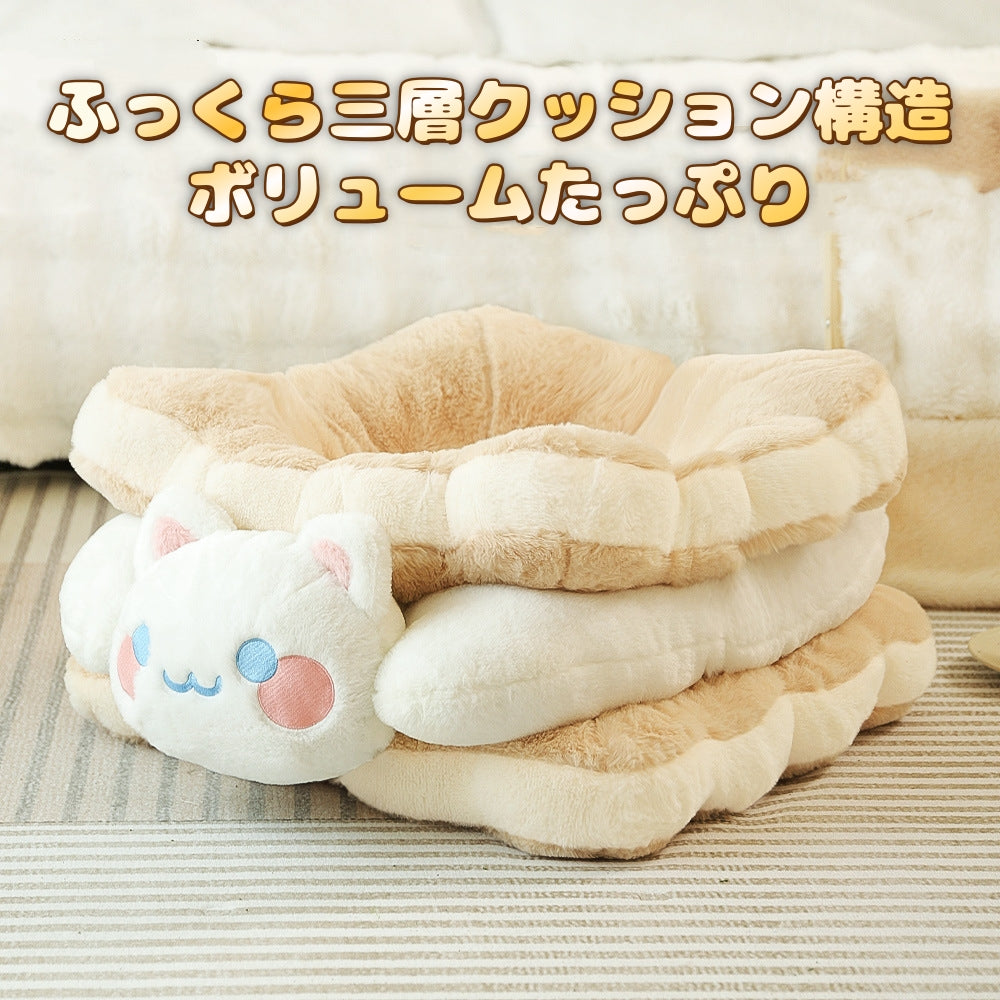 猫ベッド 猫用 冬用 ペットベッド クッキー型 デザイン ふわふわ 厚手 保温