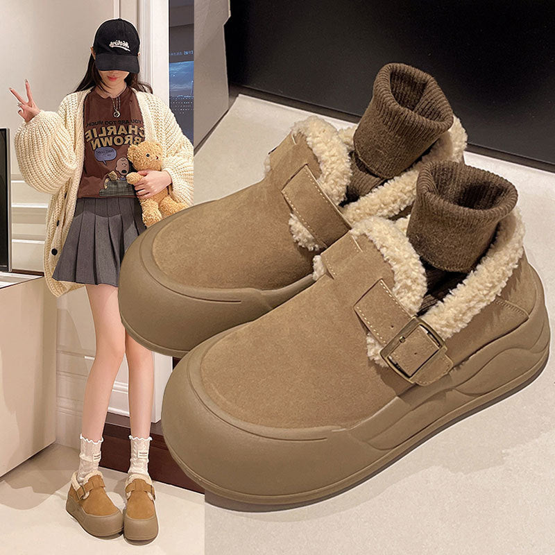 モカシン レディース 厚底 本革 スエード シープスキン 軽防水 レディース ムートンシューズ