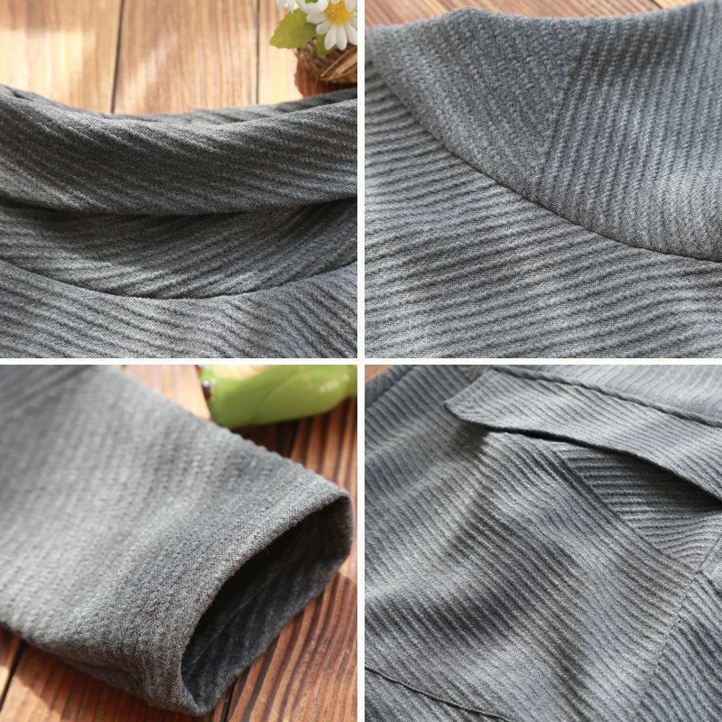 ニットワンピ ワンピース ニット 秋冬 長袖 ハイネック デザイン感 厚手 ロング丈 ゆったり