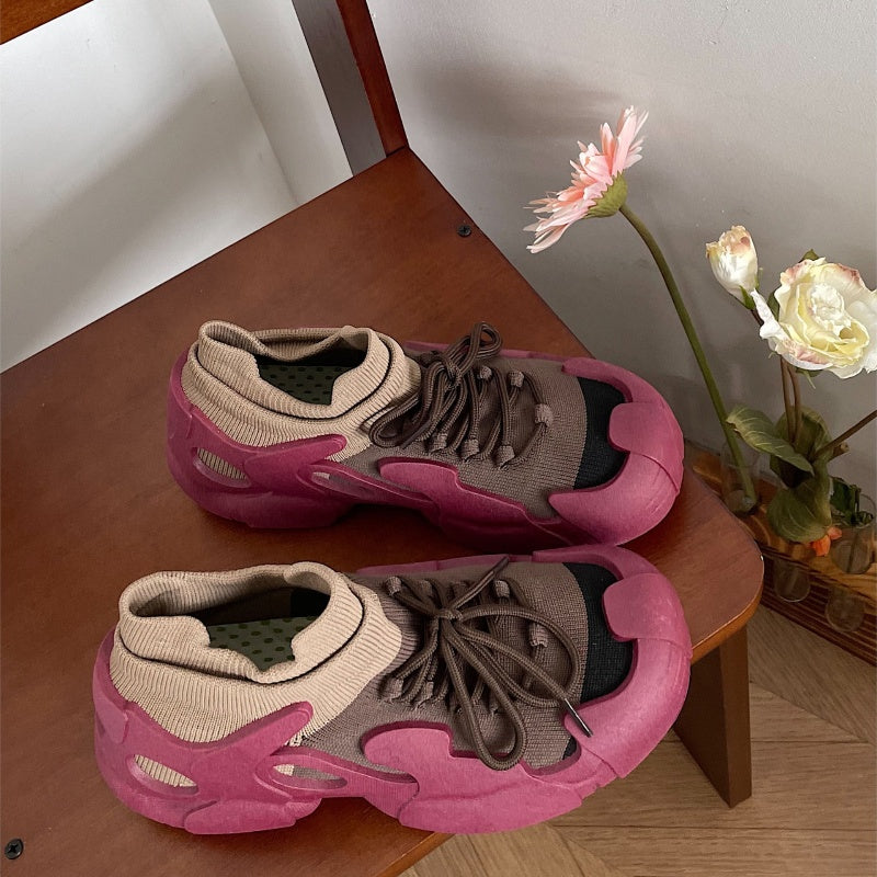 スリッポン レディース 靴 スニーカー 運動靴  カジュアルシューズ  春夏 軽量 軽い 厚底