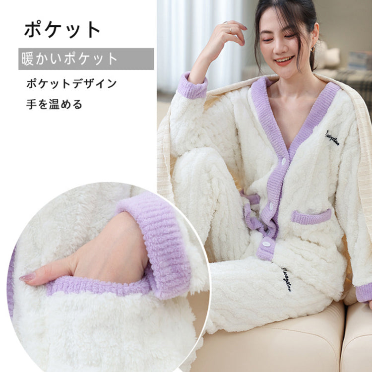 ルームウェア上下セット ナイトウェア上下セット パジャマ 部屋着 寝間着 着る毛布