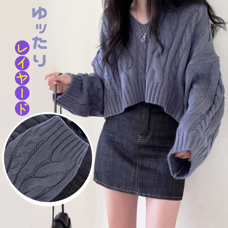 ニット 長袖ニット Vネックニット ヴィンテージニットセーター セーター