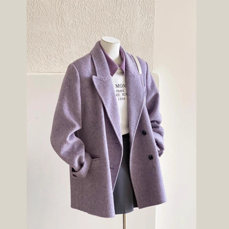 ラシャコート 長袖 レディース チェスターコート ショートコート 襟付き 普段着 レトロ