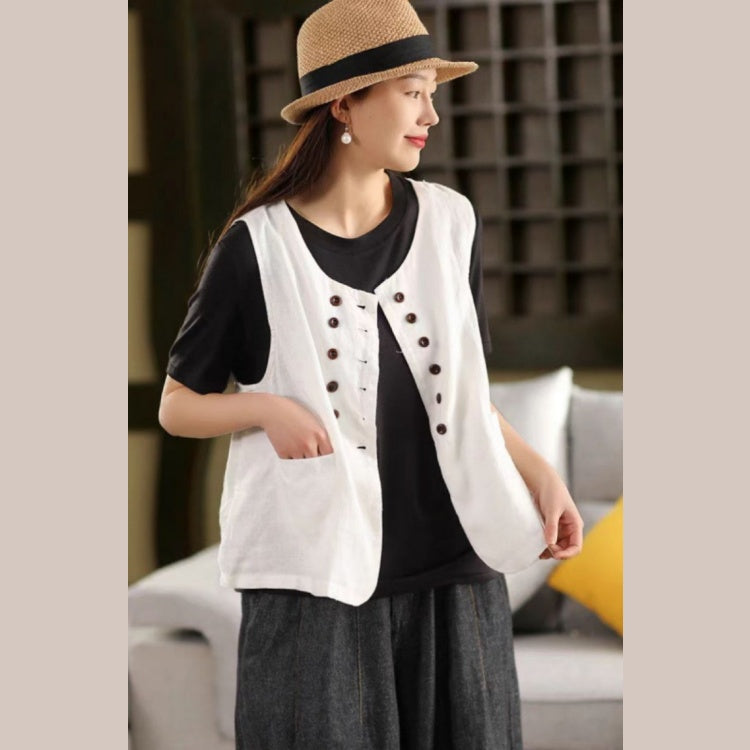 マーメイドベスト レディース コーディガン 砂洗い 麻素材 無地 シンプル