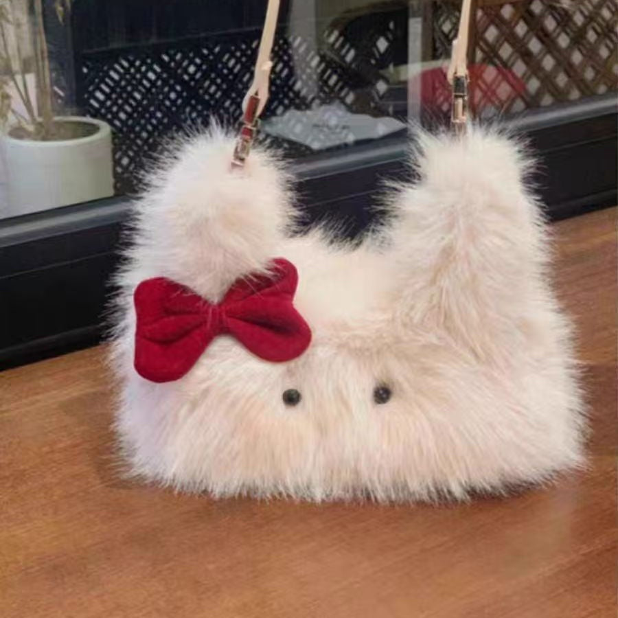 ファーバッグ 猫バッグ 可愛い バッグ 学生用 ショルダーバッグ 斜め掛け
