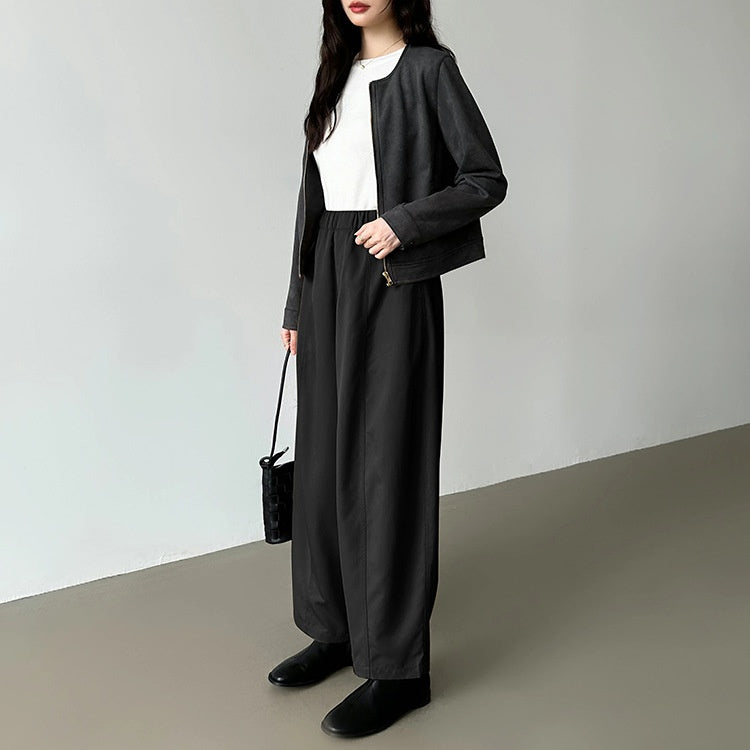 ワイドパンツ レディース ハイウエスト ボトムス スラックス ストレートパンツ 体型カバー