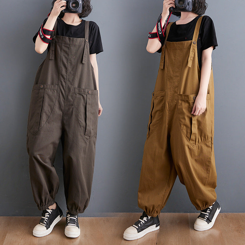 サスペンダーパンツ オールインワン サロペット ワイドサロペットパンツ ワンピース