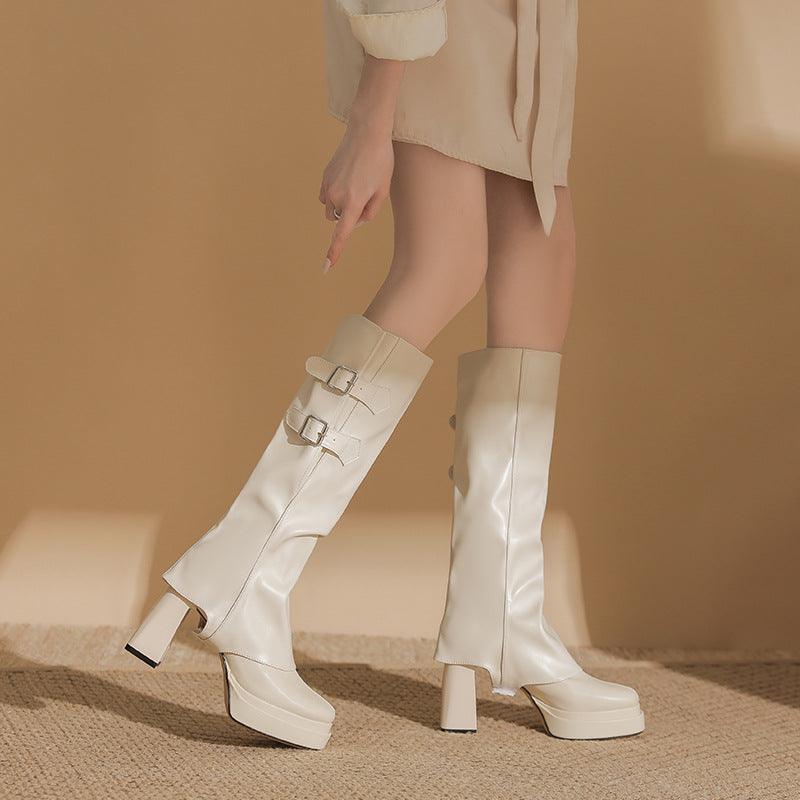 ルーズブーツ 2WAY仕様 着脱可能 レディースブーツ カバーブーツ 冬靴 レディースブーツ ロング