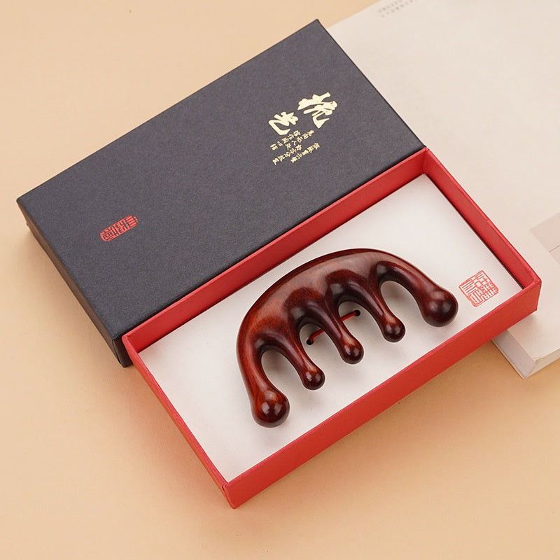 マッサージコーム 紫檀マッサージコーム 木製コーム ヘアブラシ櫛