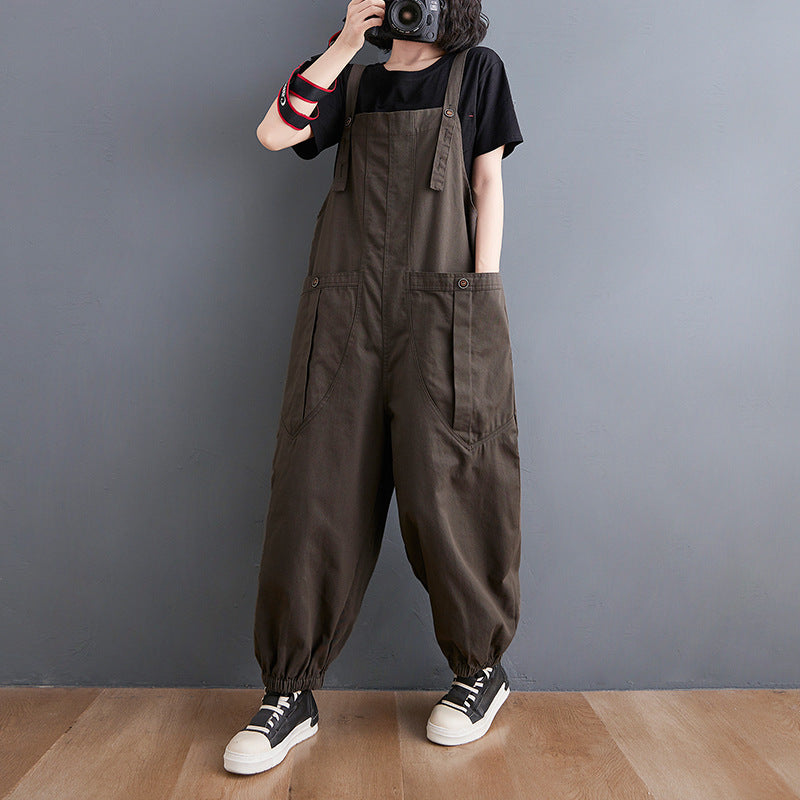 サスペンダーパンツ オールインワン サロペット ワイドサロペットパンツ ワンピース