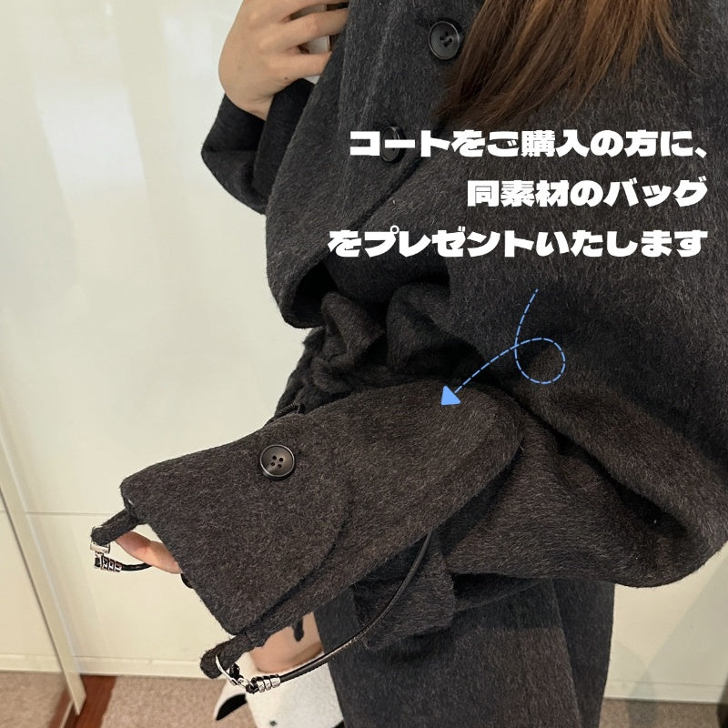 ダブルフェイスウールコート ショートコート ウールコート コート アウター