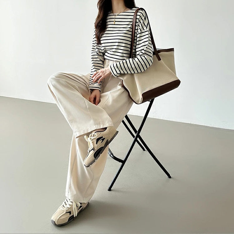 ワイドパンツ レディース ハイウエスト ボトムス スラックス ストレートパンツ 体型カバー