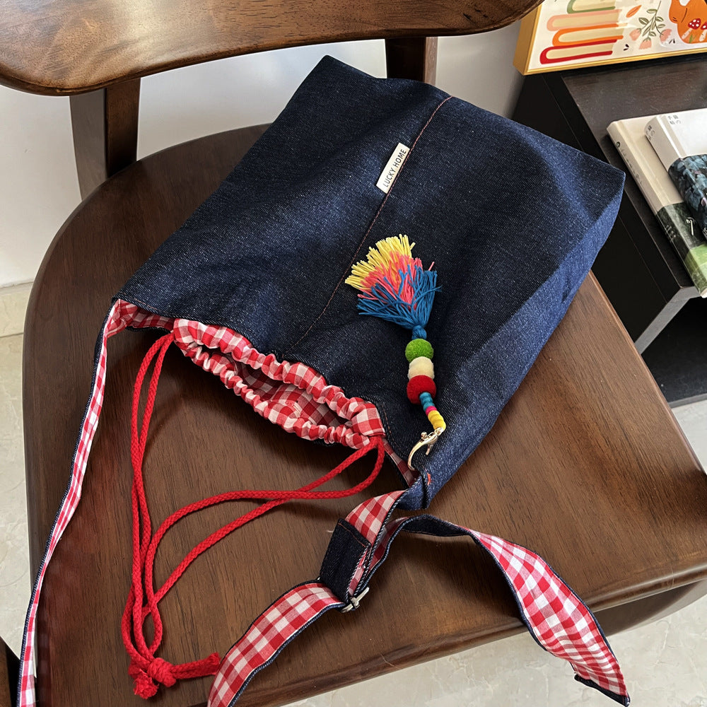 トートバッグ ショルダーバッグ 斜めがけバッグ レディース 大容量 巾着バッグ デニム