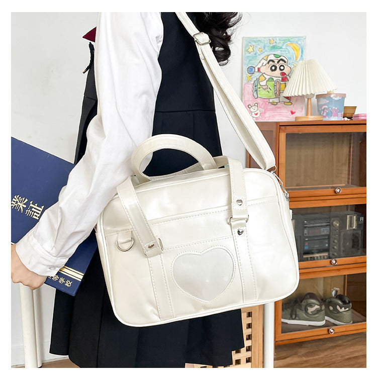 スクールバッグ 合皮 スクバ JKバッグ ショルダーバッグ 通学サブバッグ レディース