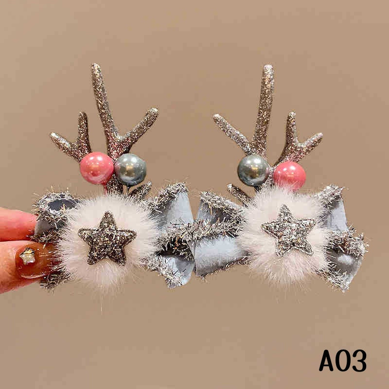 クリスマスヘアアクセサリー ヘアアクセサリー ヘアクリップ ヘアピン 髪飾り 3点セット