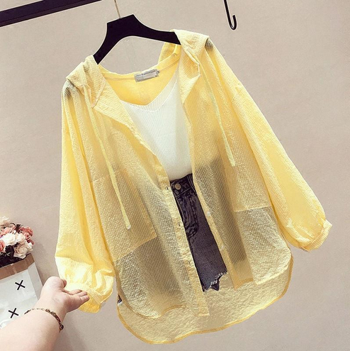 ビーチカーディガン ラッシュガード パーカー 日焼け止め服 フード付き