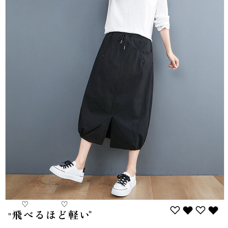 バルーンスカート バルーンロングスカート スカート ボトムス ウエストゴム