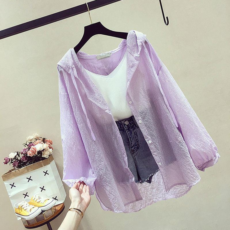 ビーチカーディガン ラッシュガード パーカー 日焼け止め服 フード付き