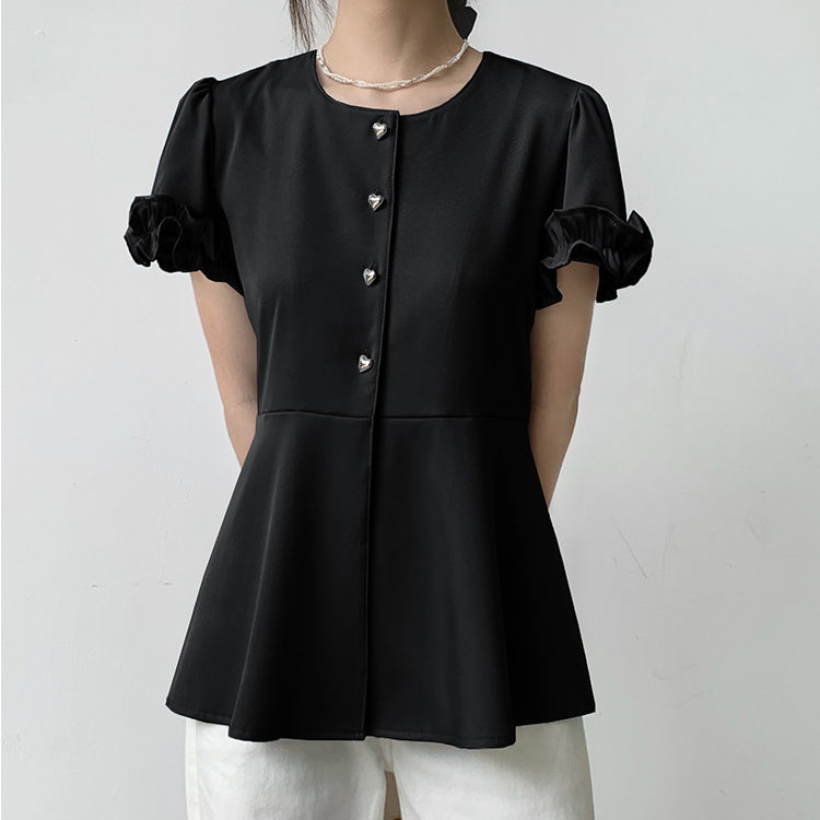 シフォンTシャツ   Tシャツ  ラウンドネックTシャツ  トップス