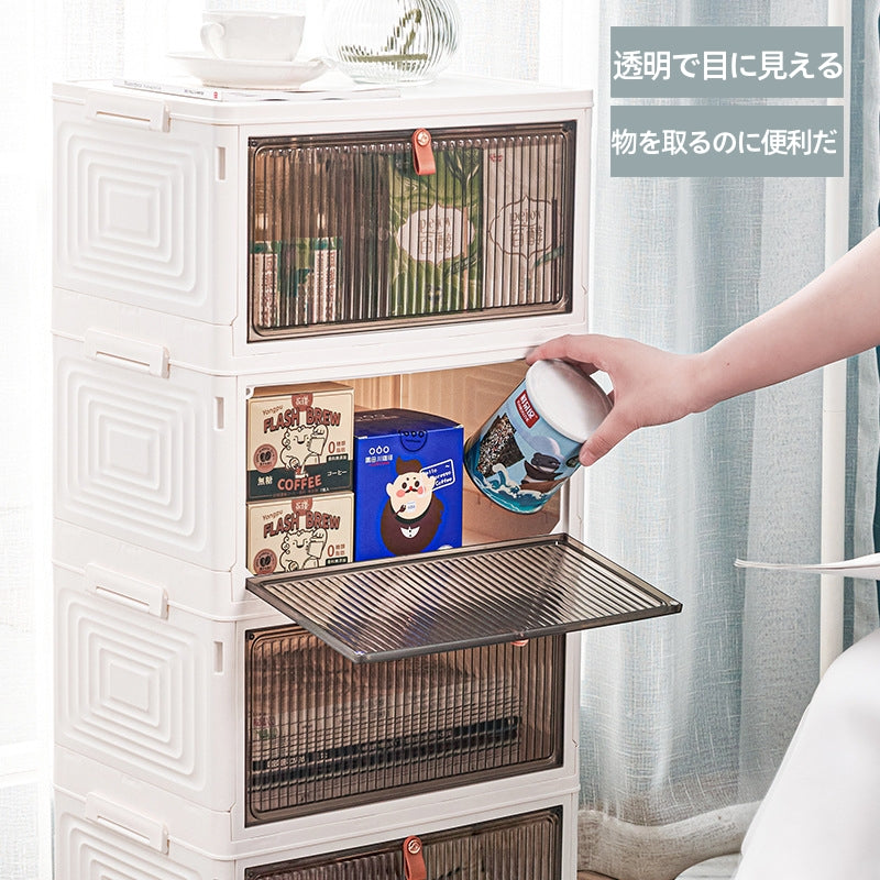 収納ボックス 折畳み 積み重ね キャスター付き 扉付き おしゃれ 収納ケース プラスチック