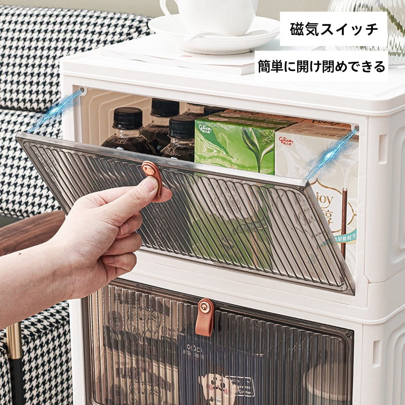 収納ボックス 折畳み 積み重ね キャスター付き 扉付き おしゃれ 収納ケース プラスチック
