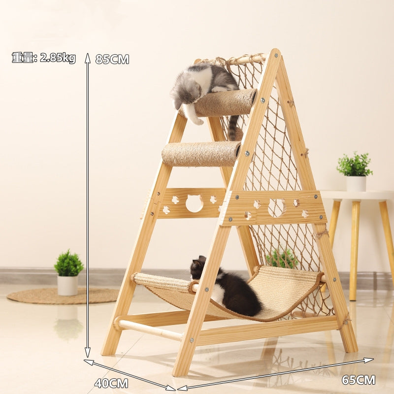 キャットタワー 猫タワー キャット タワー 据え置き型 爪とぎ 多頭 猫 麻紐 省スペース