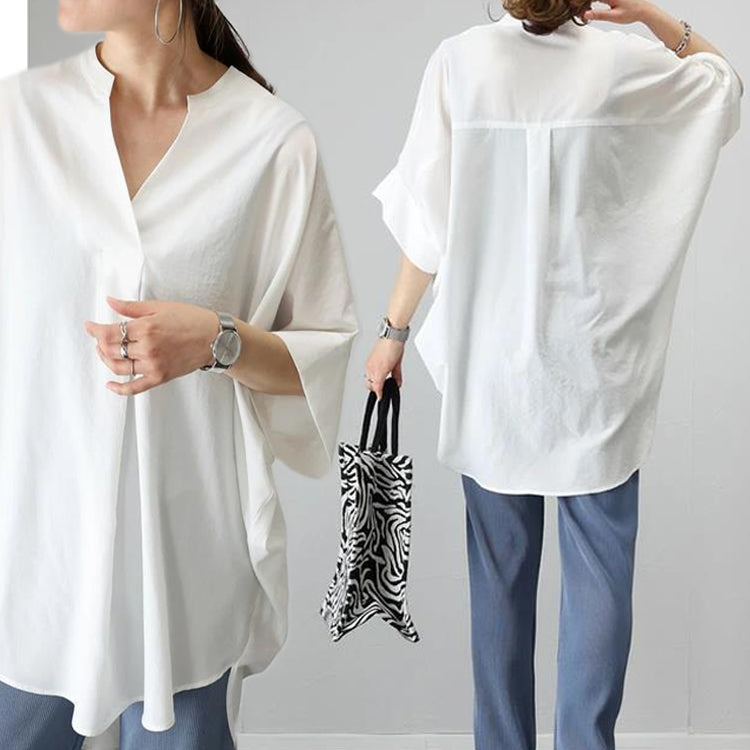 ブラウス  レディースシャツ  ドルマンスリーブシャツ  クルーネックシャツ