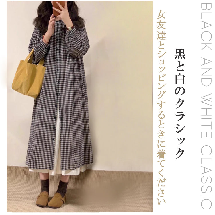 シャツワンピース   ロングワンピース  ワンピース  体型カバー