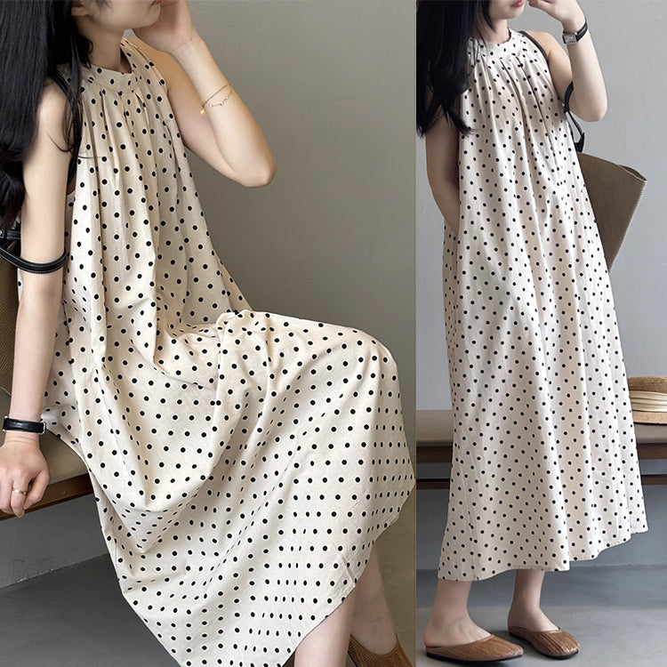 ノースリワンピ  ワンピース  ロングワンピース   ドレス  体型カバー