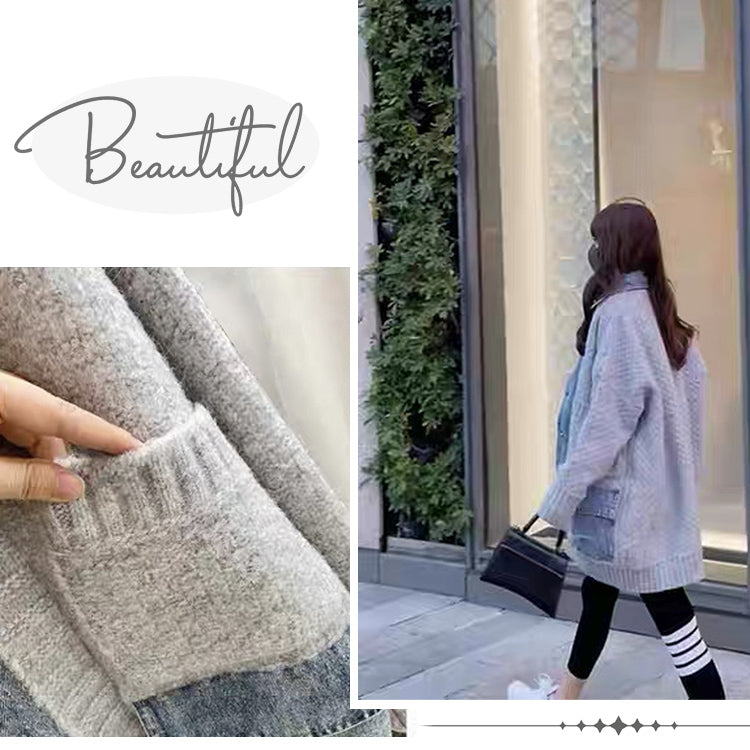 デニム×ニット切替ジャケット デニムジャケット ジージャン デニムコート ニットジャケット