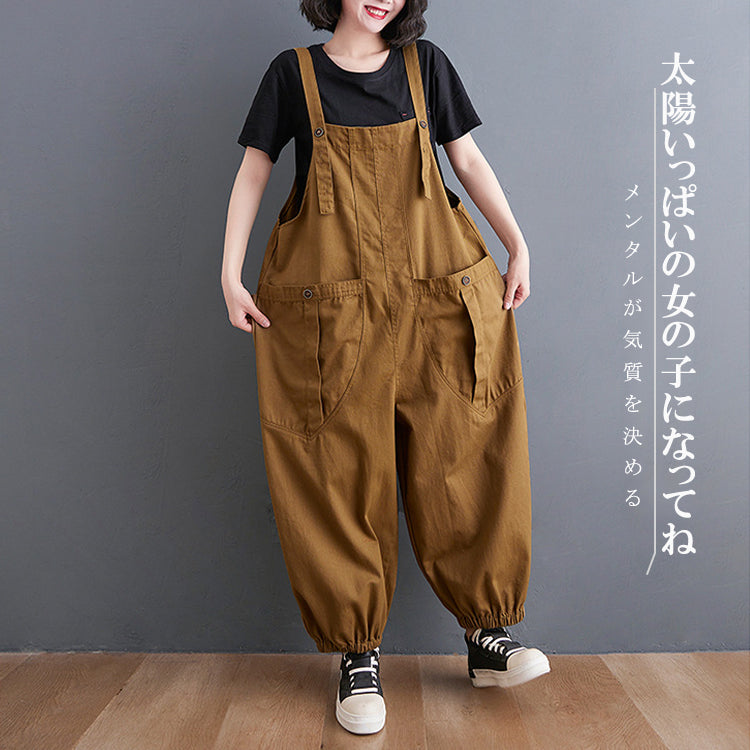 オールインワン サロペット オーバーオール オールインワン ワイドパンツ