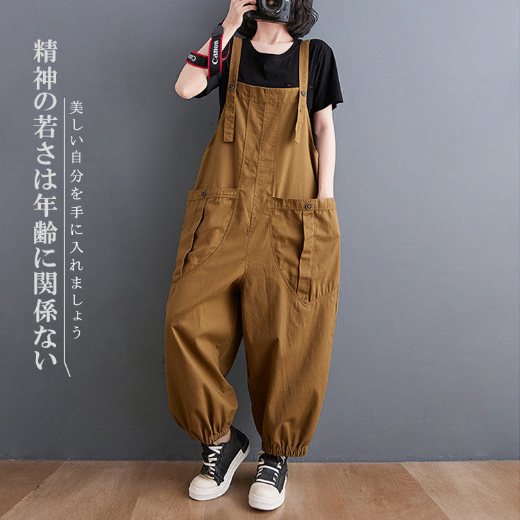 オールインワン サロペット オーバーオール オールインワン ワイドパンツ