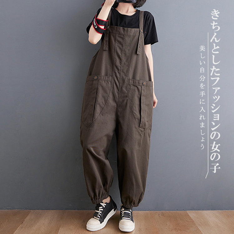 オールインワン サロペット オーバーオール オールインワン ワイドパンツ