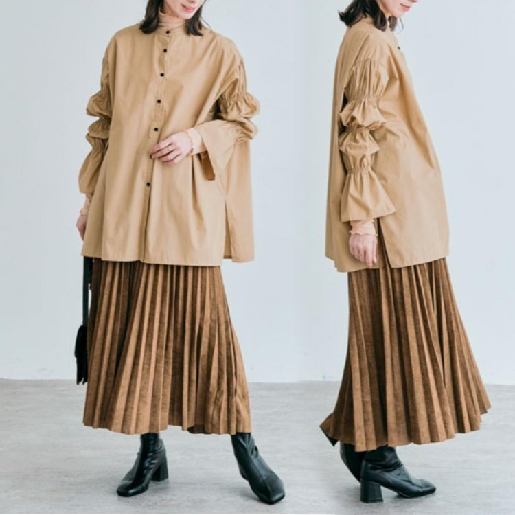 シャツ  ブラウス  ロングシャツ  クルーネックシャツ  彼シャツ トップス