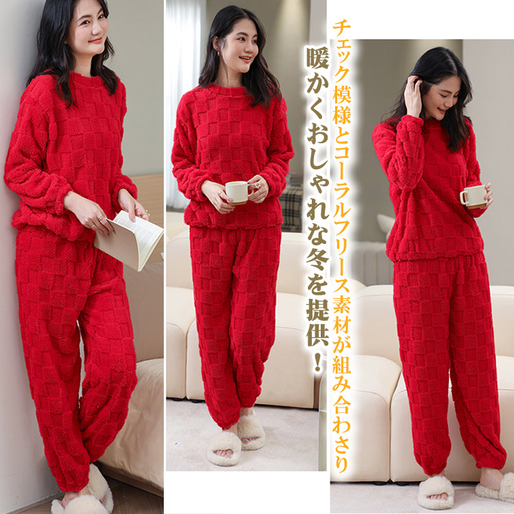 ルームウェア2点セット 上下セット ナイトウェア パジャマ 寝間着 部屋着 長袖