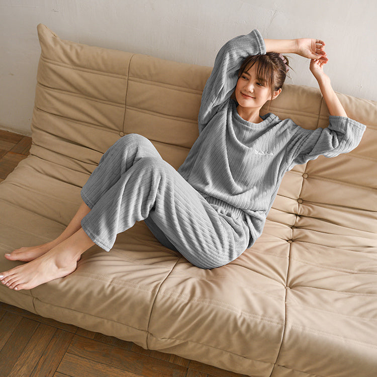 ルームウェア上下セット パジャマ ナイトウェア 2点セット 着る毛布 部屋着
