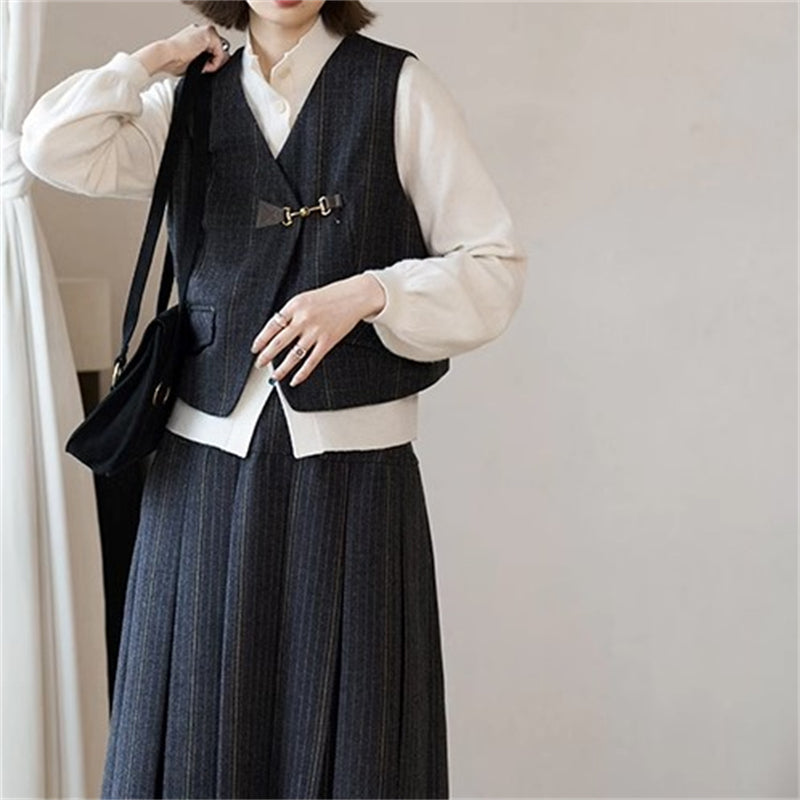 スーツ レディース セットアップ ウールタッチ 高品質 春夏秋冬 3点セット スカートスーツ
