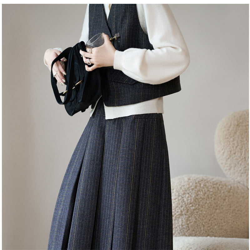 スーツ レディース セットアップ ウールタッチ 高品質 春夏秋冬 3点セット スカートスーツ