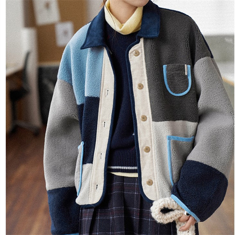 ボア ジャケット ラムウールコート レディース ショート丈 フリース ふんわり カーディガン