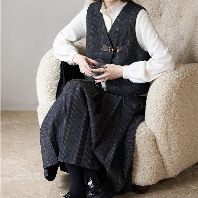 スーツ レディース セットアップ ウールタッチ 高品質 春夏秋冬 3点セット スカートスーツ