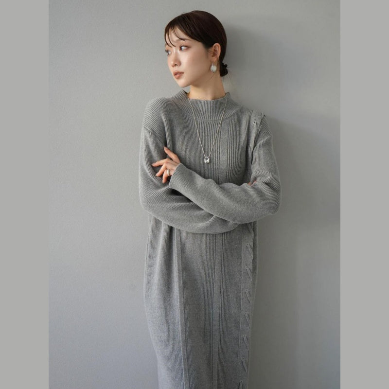 ニットワンピース レディース レイヤード スカート ニット セーター スカート スリット