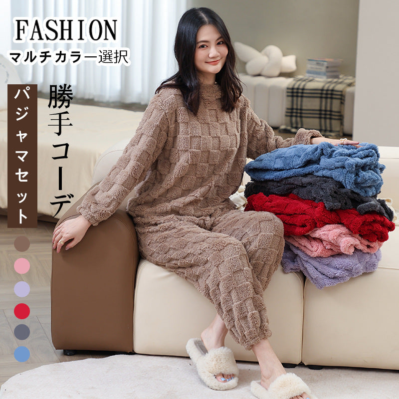 ルームウェア2点セット 上下セット ナイトウェア パジャマ 寝間着 部屋着 長袖