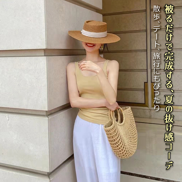 麦わら帽子 麦わらハット ストローハット サマーハット カンカン帽 サンハット レディース