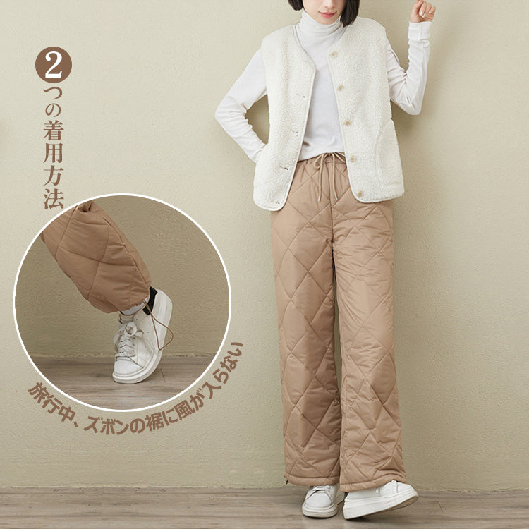 キルティングパンツ ワイドパンツ ジョガーパンツ バルーンパンツ 綿入りパンツ