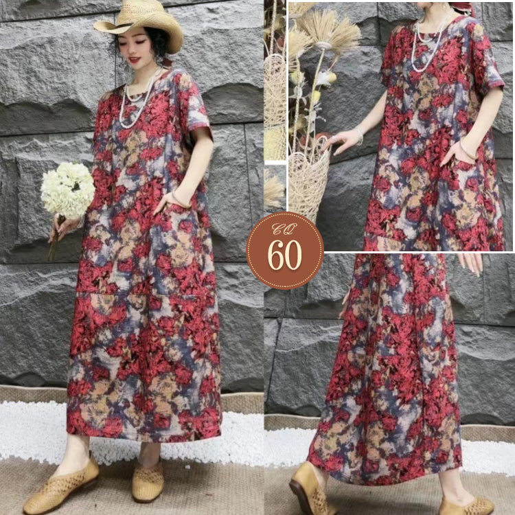 ワンピース   花柄ワンピース  リゾートワンピース  サマードレス ロング