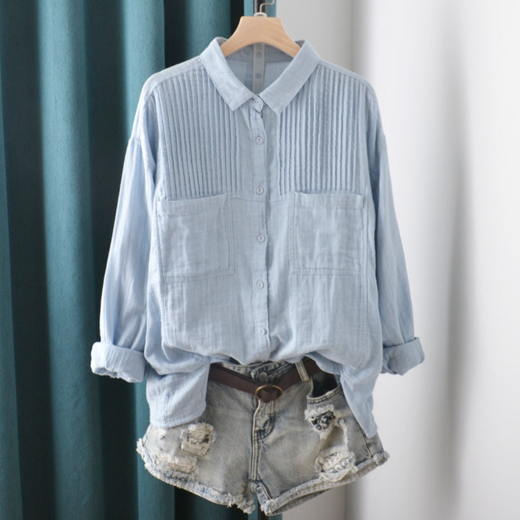 シャツ ブラウス オブロングシャツ トップス レディース 長袖 コットン