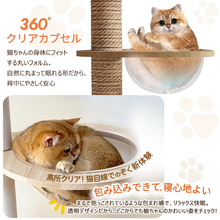 キャットタワー 猫タワー キャットポール 突っ張り型 据え置き型 木製
