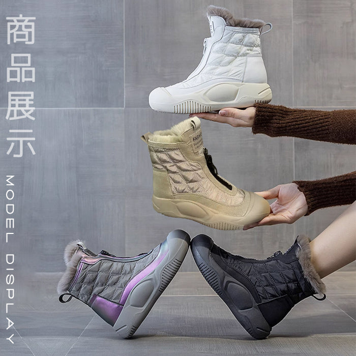 スノーブーツ ショートブーツ レディース ボア入り 増高 送料無料 冬靴