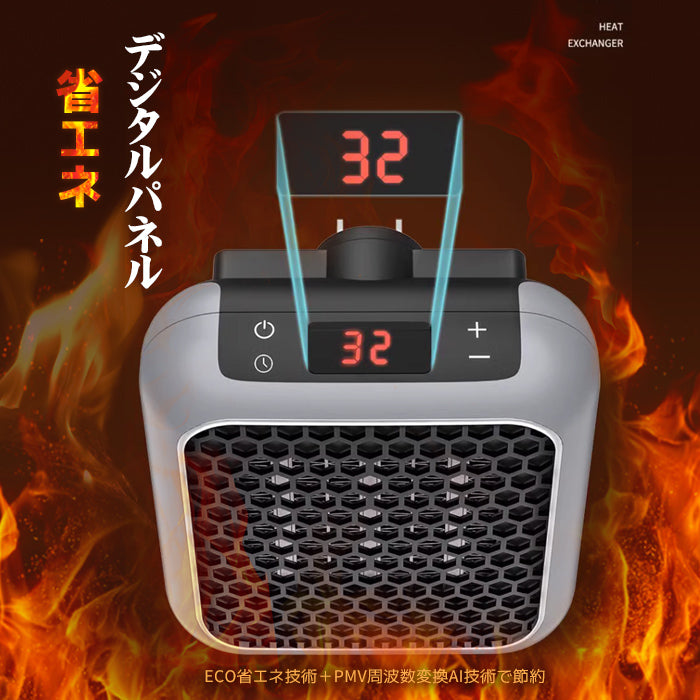 電気ヒーター セラミックヒーター 速暖 800W リモコン 小型ヒーター 温風ヒーター