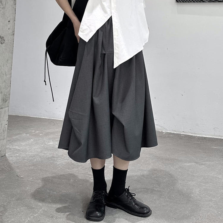 スカート 個性派スカート Aラインスカート タックスカート